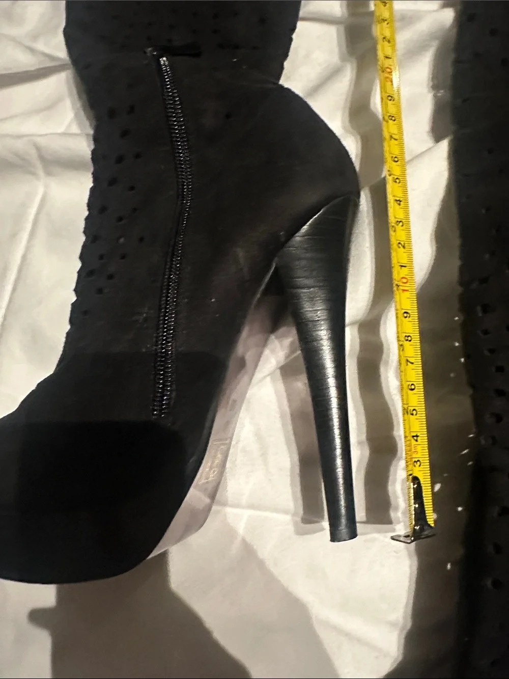 bebe Black Suede Over-the-Knee Platform Stiletto Boots